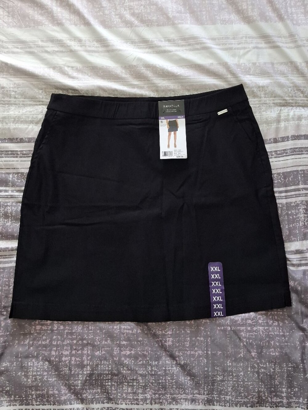 Women's Rafaella Elegant Stretch Black Skort with Silver Accent Size XXL NWT